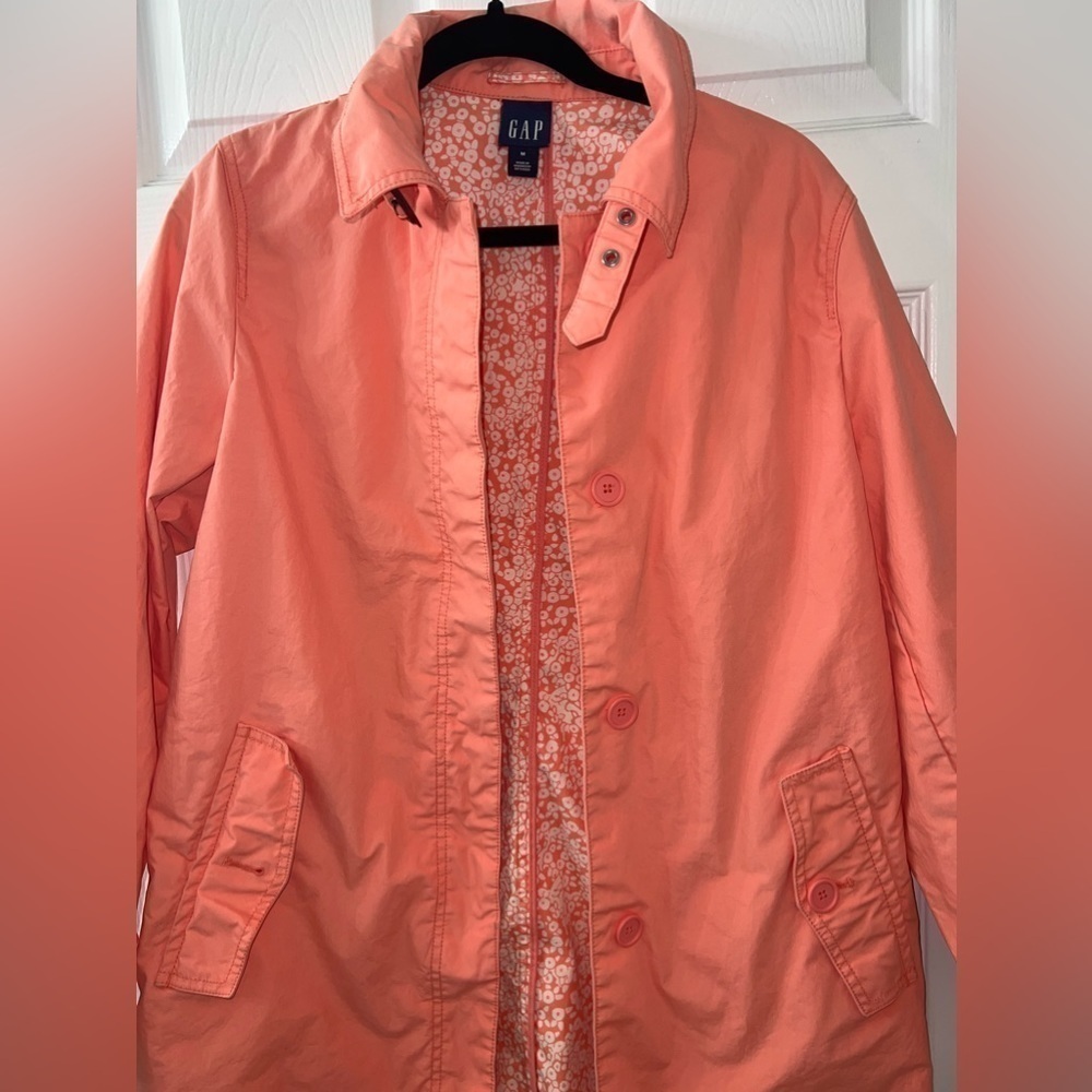 GAP Womens Peach Trench Rain Jacket Coat Size Medium